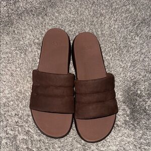 UGG Chocolate Brown Slide Sandals